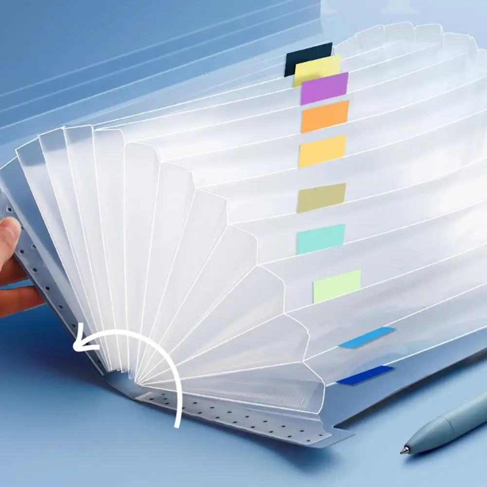 Storage Bag Receipt Organizer Expanding File Folder with Button Design for Business Coupons Cash Storage for Cards