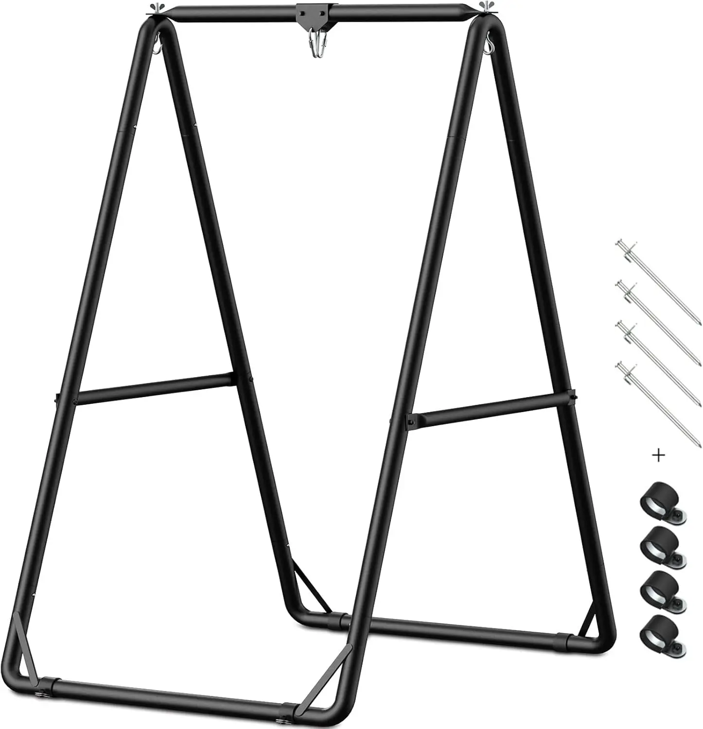 Heavy-Duty Hammock Chair Stand with 3 Hooks, Indoor/Outdoor Use, Max Load 500lbs - No Chair Included