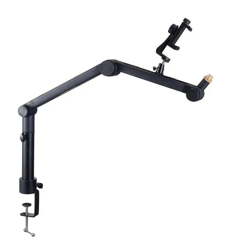 Desk-Mounted Microphone Arm, Flexible 360° Rotation, Adjustable Stand with Universal 3/8