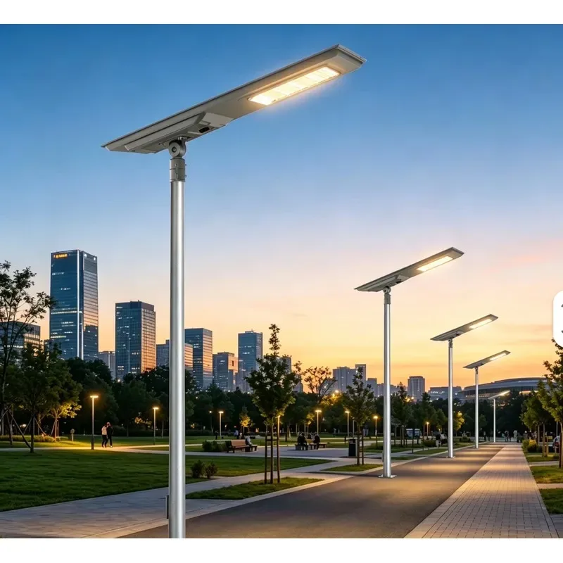 wmwmnu for Solar Street Light Pole CE Certified IP65 Aluminum Alloy 50W-90W LED Battery Auto Color Temp 3000-6000K 5-Year