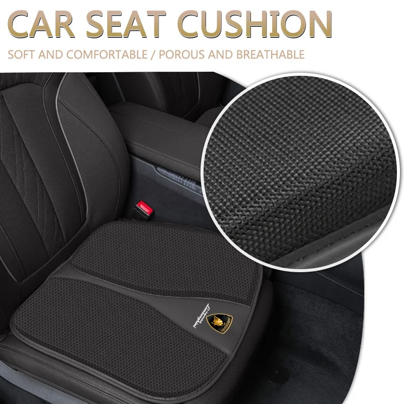 

Sticker Anti-slip Breathable Car LOGO Driver Seat Cushion Summer Ice Silk Cooling Seat Pad For Lamborghini LP570 LP610UrusLP700