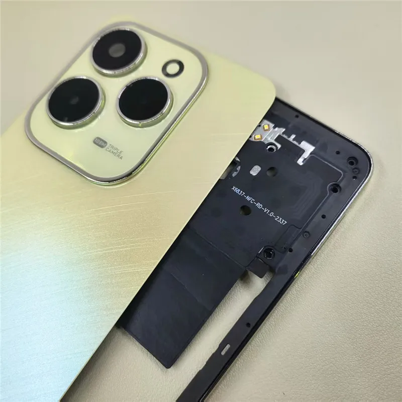 Full Housing for Infinix Hot 40 Pro X6837 Middle Frame Front Bezel Mid Plate +Battery Cover Back Panel Rear Case Replace image 4