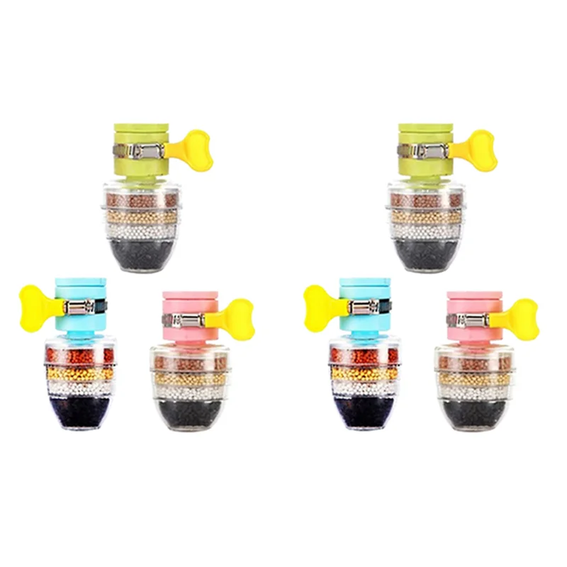 A94E-6Pcs casa cozinha amaciante de água fluoreto com cartucho de filtragem torneira purificador de água filtro