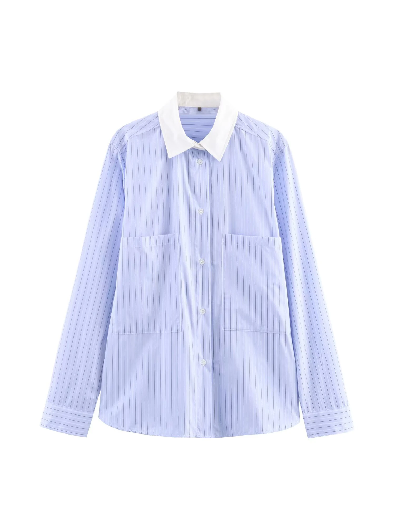 

Женские синие полосатые рубашки с воротником-поло, блузки Y2k, винтажные эстетические элегантные рубашки 2000-х годов с длинными рукавами, одежда, осень-весна 2025