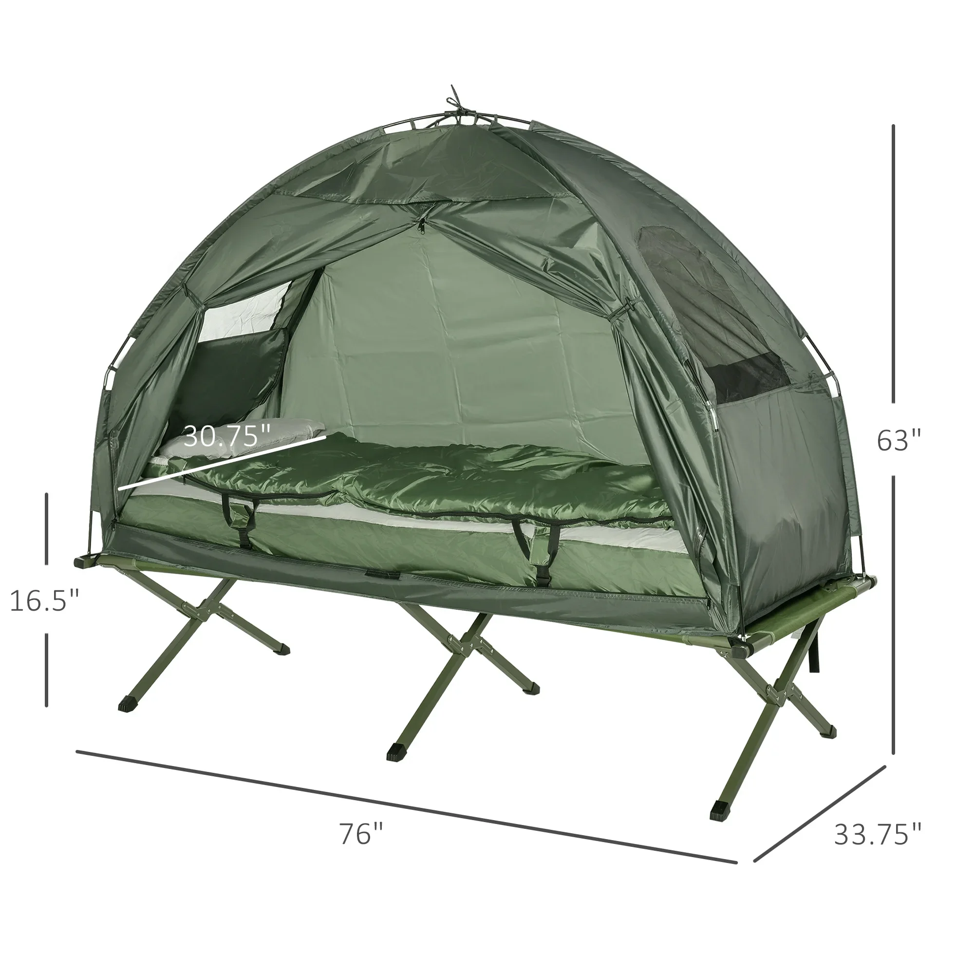 4-in-1 Folding Waterproof Camping Bed Tent Cot For Hiking Traveling Tent with Inflatable Mattress