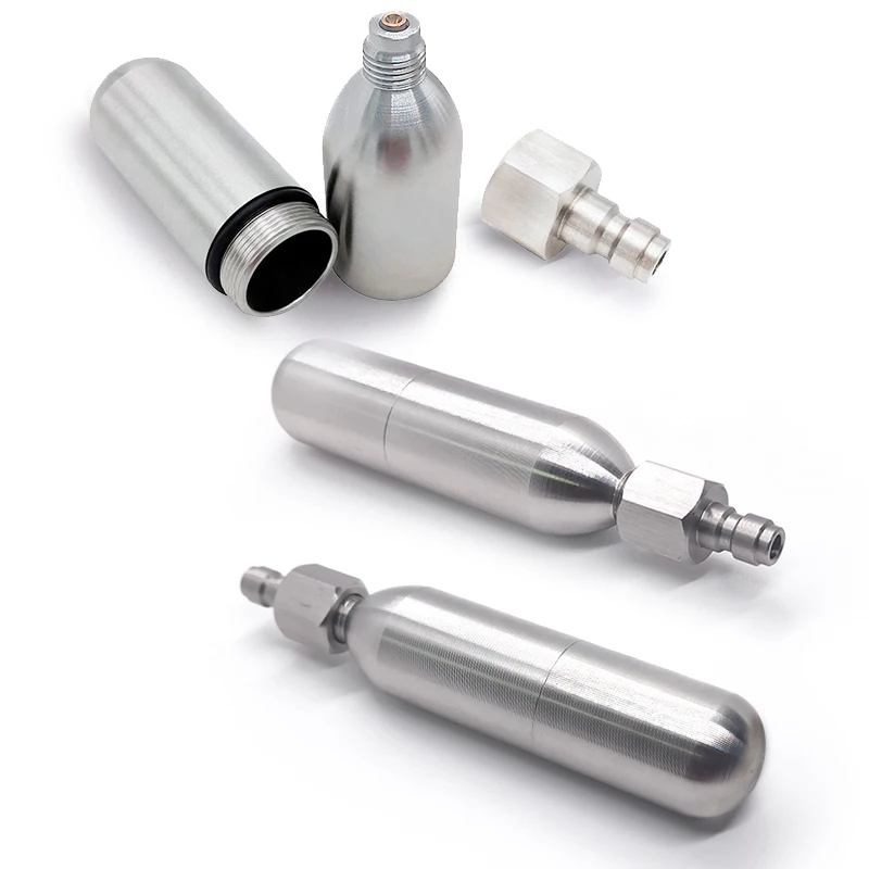 8g/12g/16g Refillable CO2 Cartridge Kit for Bicycle Tire Soda Maker Portable CO2 Cylinder Charger Adapter with Safety Valve