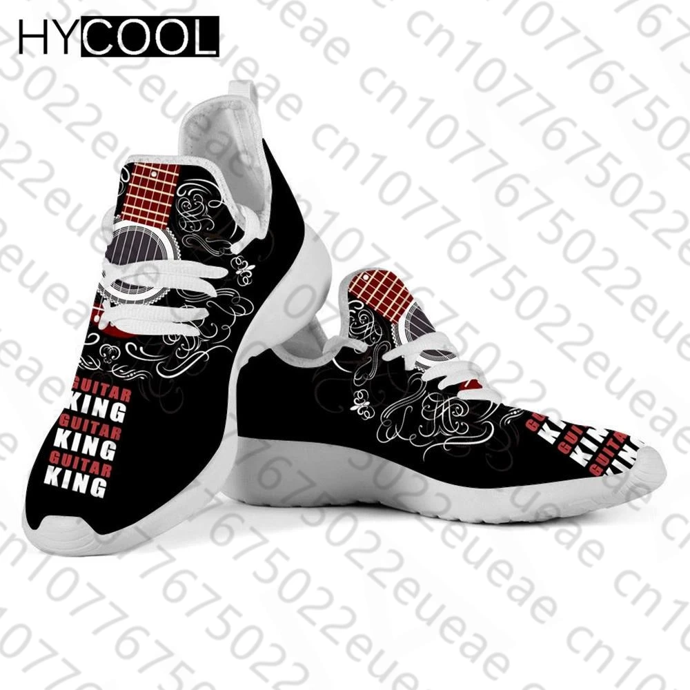 HYCOOL Summer Sports For Couple Lovers Cool Art Music Guitar Printing Women Men Lace Up Anti-Skid Running Sneakers  Zapatillas