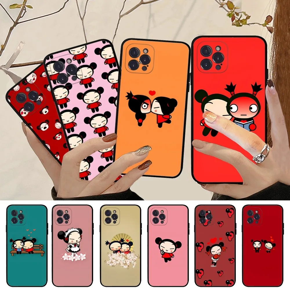 P-Pucca And G-garu Phone Case For iPhone 14 11 12 13 Mini Pro XS Max Cover 6 7 8 Plus X XR SE 2020 Funda Shell