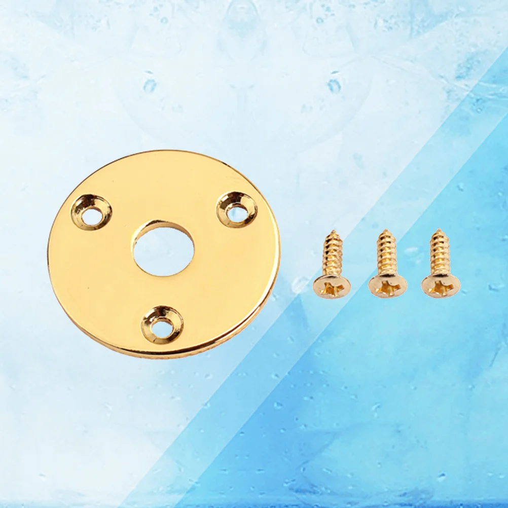 

Round Guitar Jack Plate Indented 1/4 Inch Guitar Pickup Output Input Jack Socket Plate Metal Jack Plate With Screws for Electric