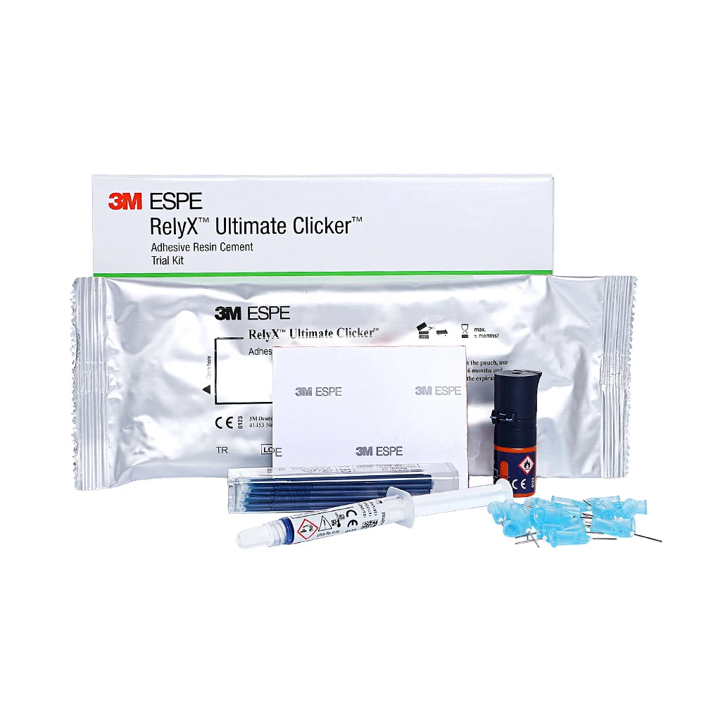 3M Relyx Ultimate Trial Kit TR Bond Transparent Dental Self Adhesive Cement Resin Metal Crowns Glass Ceramics CAD CAM Dual Cure