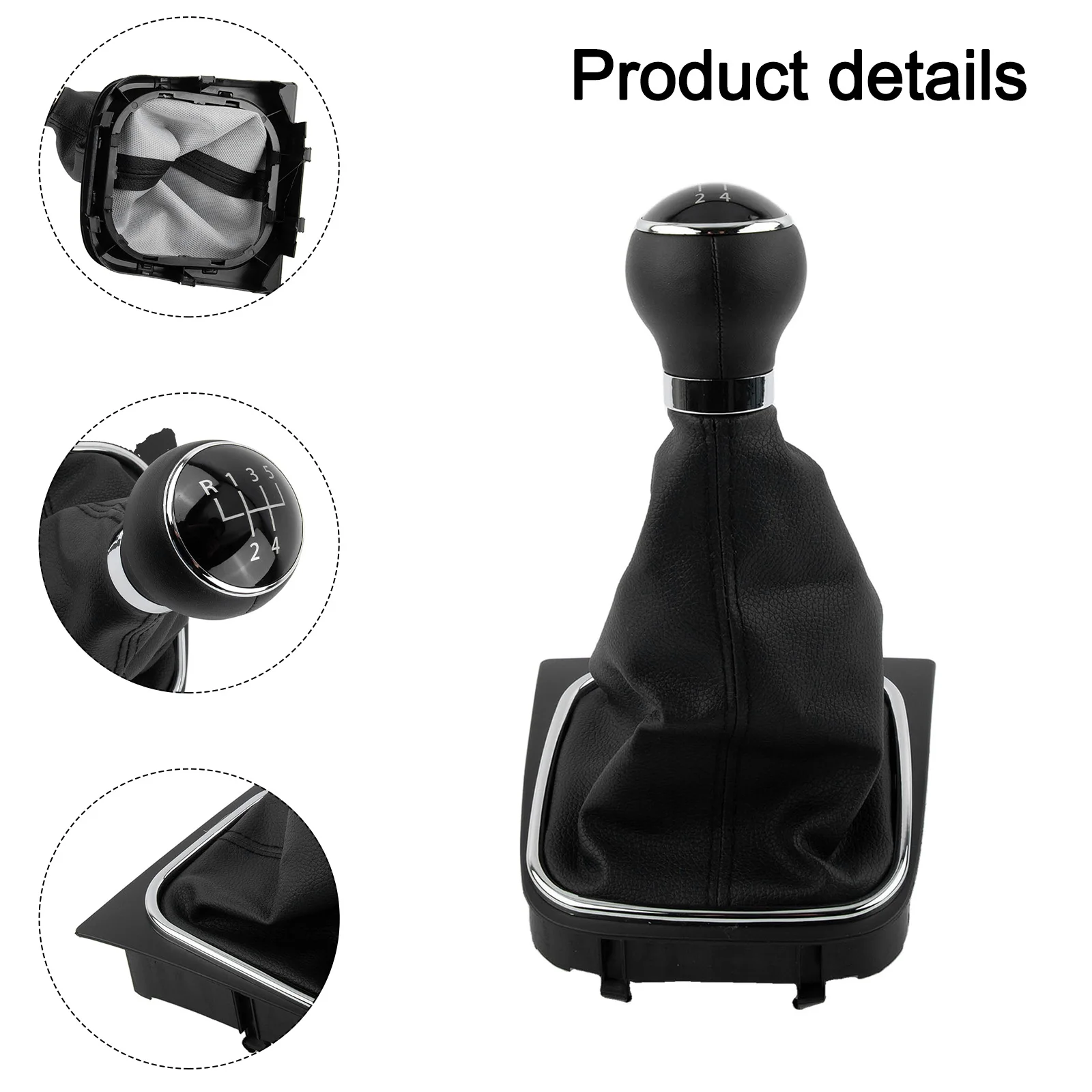Black Shift Boot Gear Shift Knob Kit Car Gear Shift Upgrade Smooth Shifting Stylish Design 6-speed Gearbox Dustproof Cover