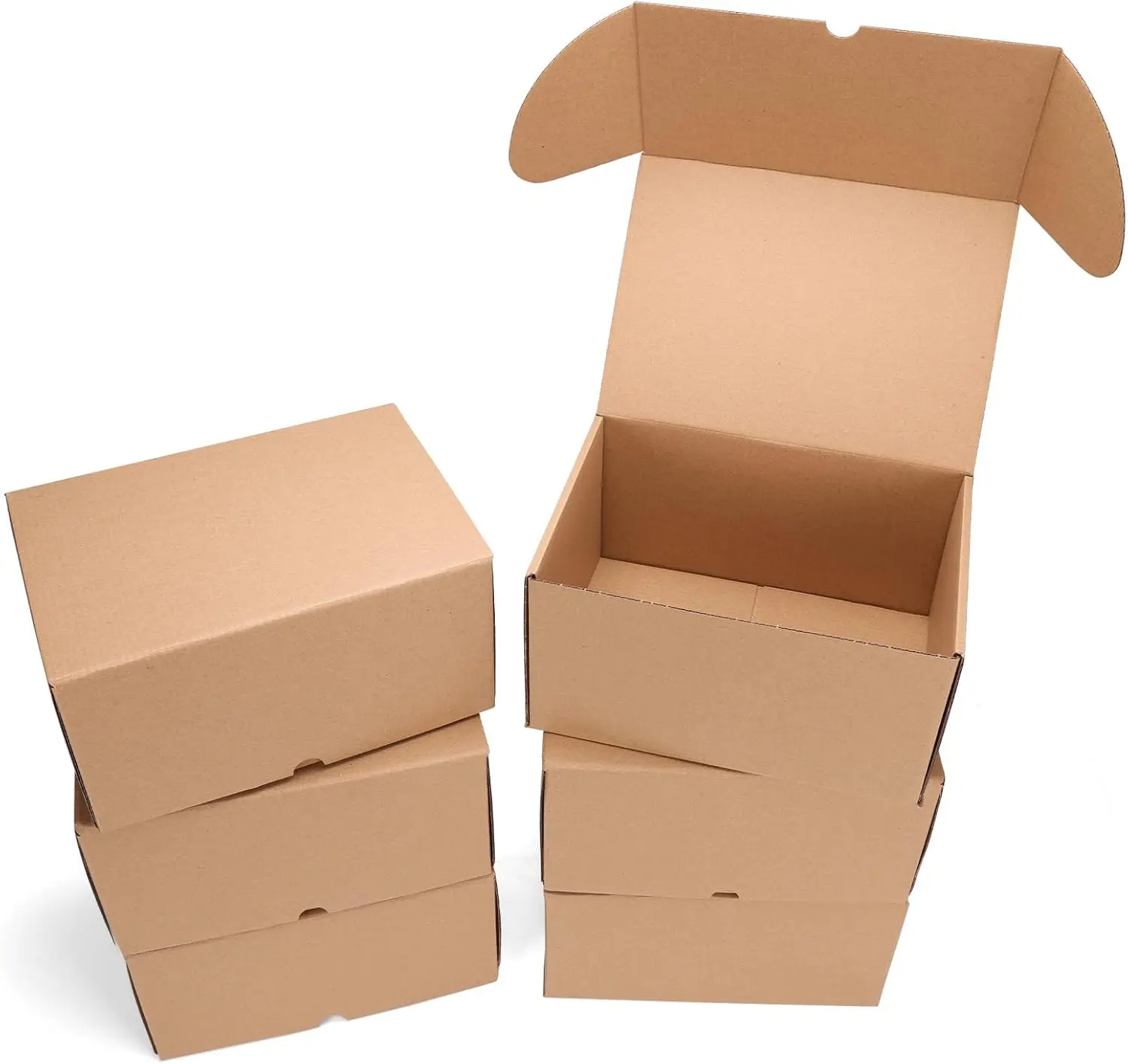 

6-Pack 10x7x5 Corrugated Boxes, Inner 9.6x6.6x4.6, for Small Business Mailing & Gift Wrapping