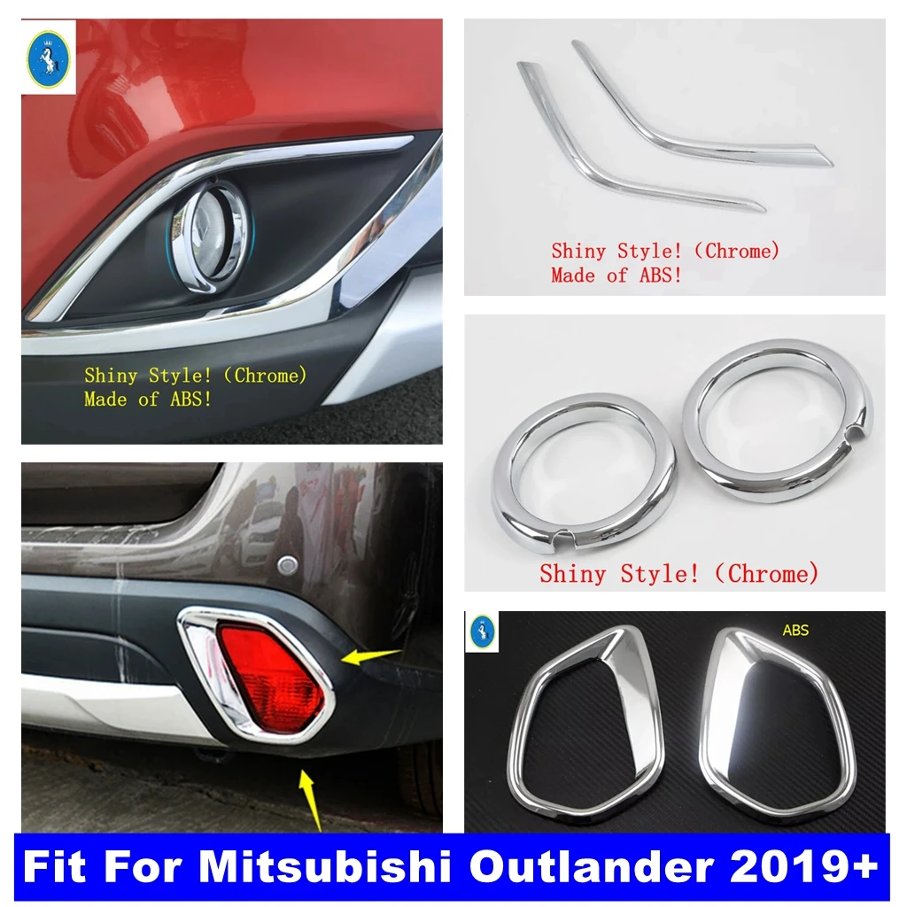 ABS Chrome Car Front Headlight Fog Lamp Ligths Decor Frame Panel Cover Trim Accessories For Mitsubishi Outlander 2019 2020 2021