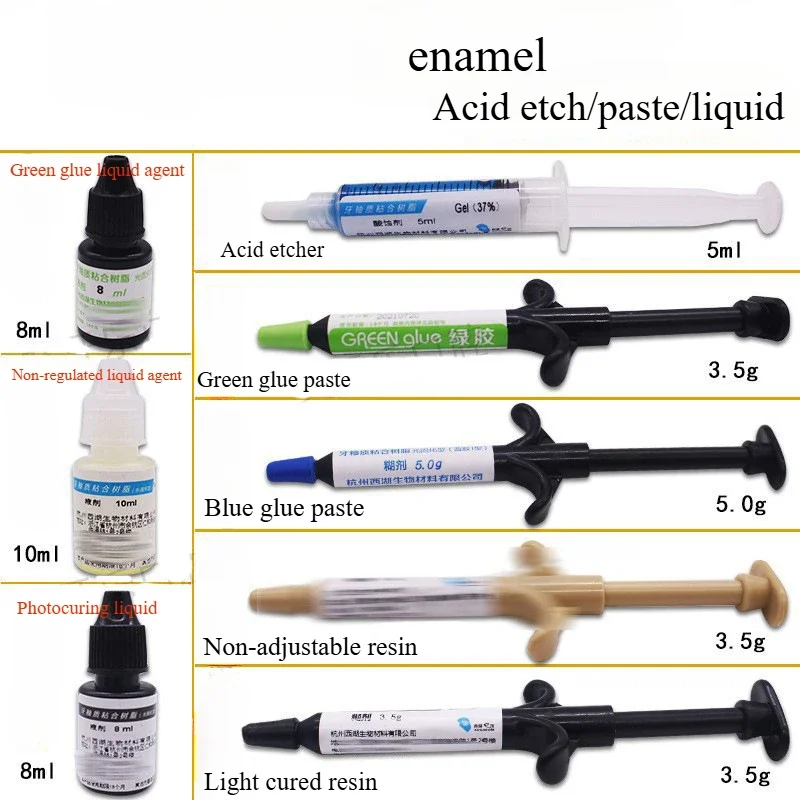 Tooth Enamel Adhesive, Undimmed Curing Resin Orthodontic Bracket Adhesive Acid Etching Material