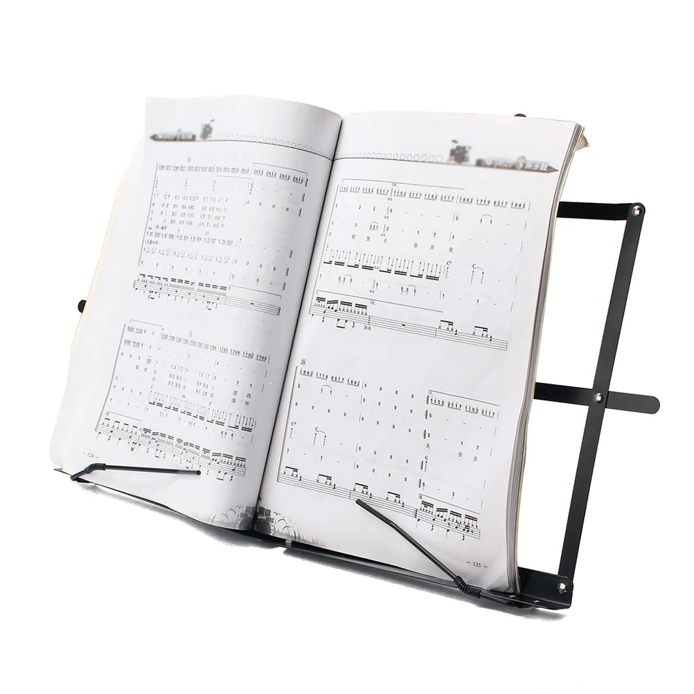 

TC01 Folding Tabletop Music Stand Metal Sheet Music Holder Foldable for Guitar Piano Violin Guitar Parts Accessories (Black)