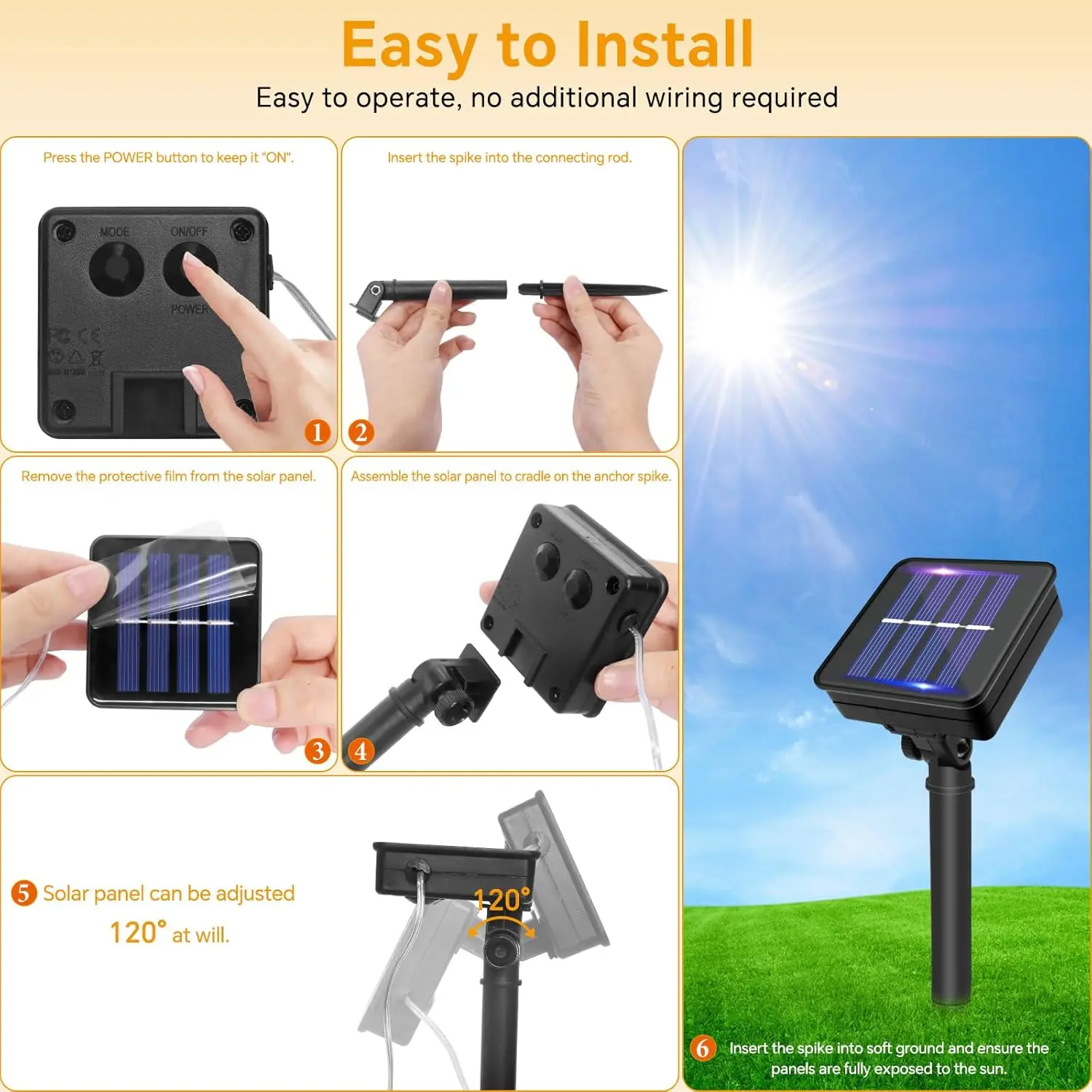 عيد الميلاد جارلاند الشمسية في الهواء الطلق سلسلة أضواء LED في الهواء الطلق 8 طرق سلسلة أضواء الديكور لحديقة فناء شجرة شرفة الأطراف