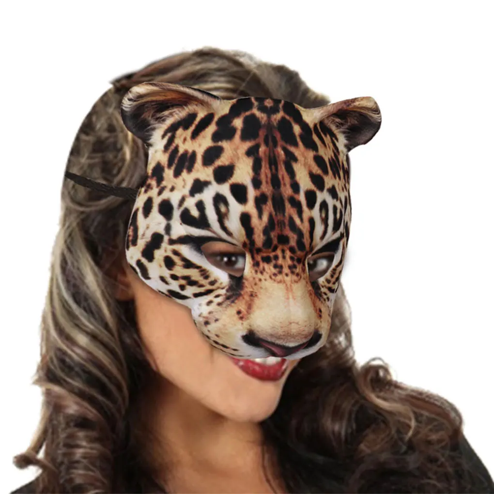 New EVA Decorative Masquerade Mask Cheetah Realistic Patterns Elastic Band Mask Is Equipped Elastic