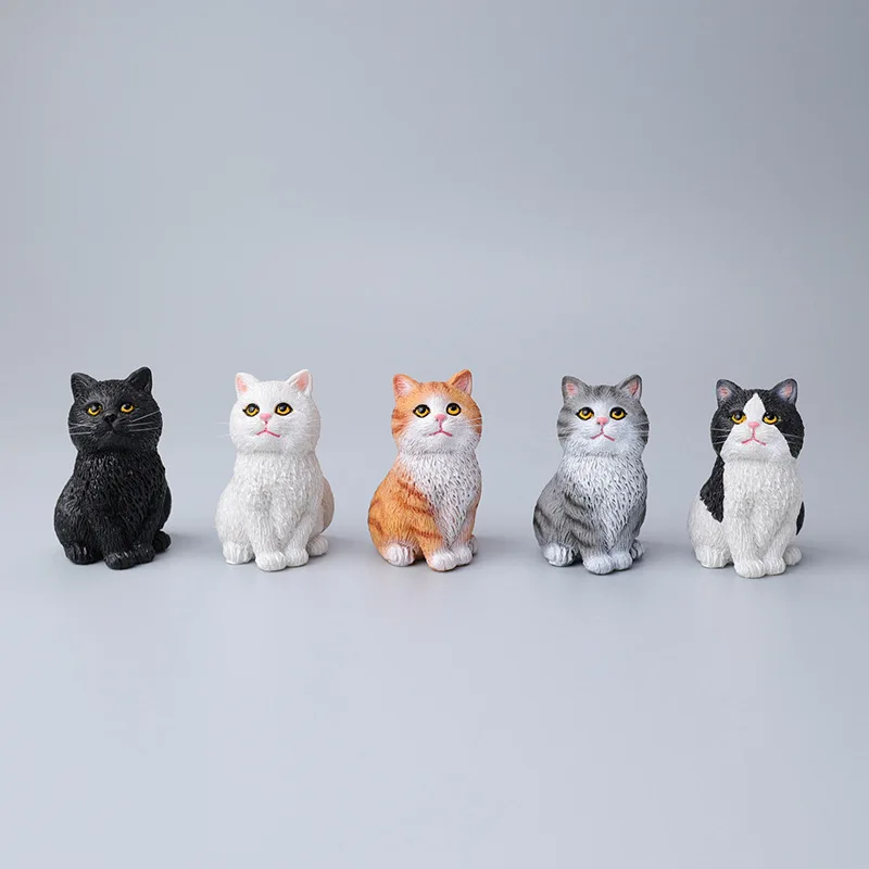 Sitting Cat Ornament Orange Cat Black and White Cat Pet Model Cute Mini Car Interior Decoration Toy DIY