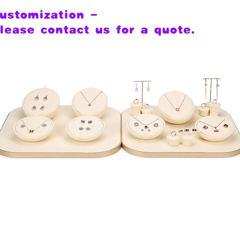 

custom.Beige Tungsten High-End Display Props Counter Set Necklace Pendant Earrings Stand Shelf Tray Shenzhen Advanced Meters
