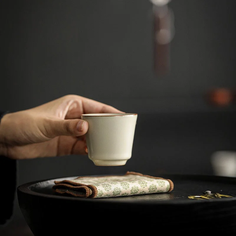 Yuebai Ru Kiln Ceramic Master Cup Open Piece Can Be Raised Tea Cup Small Personal Sample Tea Cup Kung Fu Tea Set