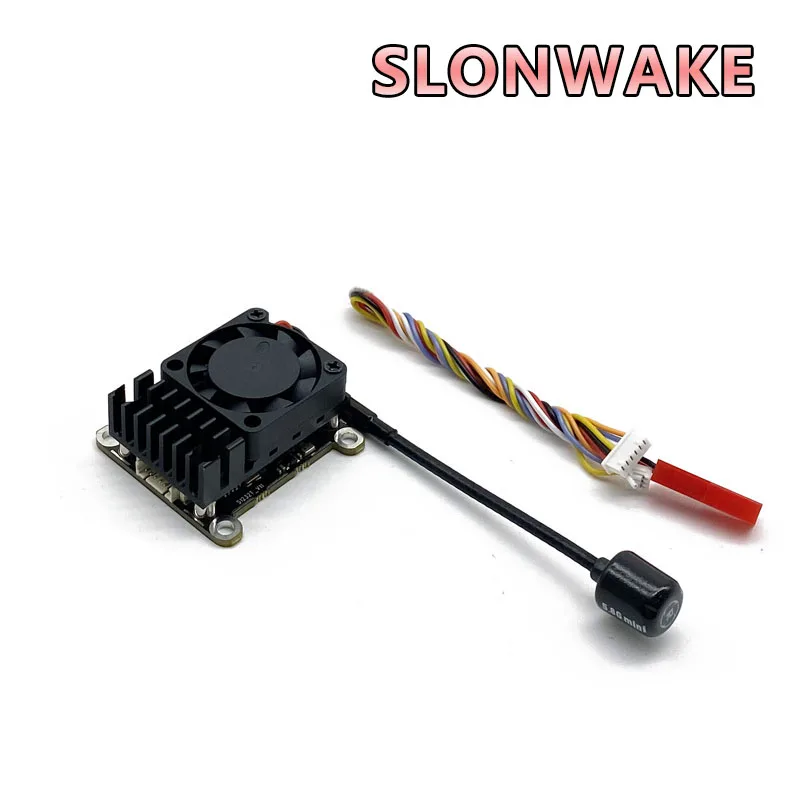 SLONWAKE VTX 비디오 송신기 냉각 선풍기, 내장 마이크 포함, 30.5 × 30.5, RC FPV 장거리 고정익, 48CH, 5.8GHz, 2W