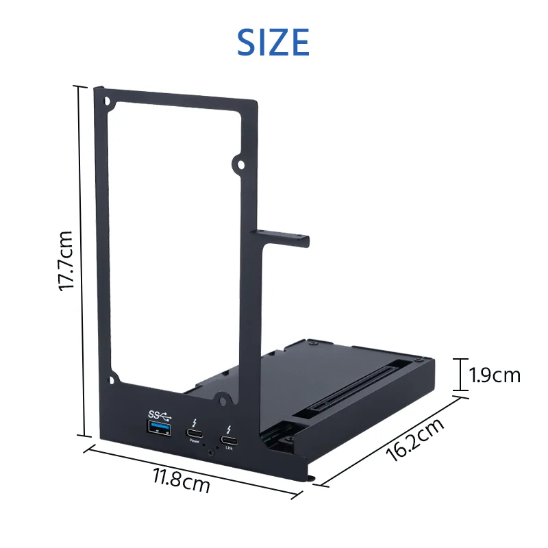 Thunderbolt3/4 GPU Dock Laptop ke kartu Video grafis eksternal cocok USB4 untuk Notebook dengan PD 60W 40Gbps kompatibel secara luas