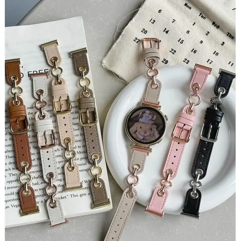 Metal fine leather leather suitable for Huawei GT5/GT5 Pro/GT4/GT2/3/4 22mm/20mm/18mm watch straps