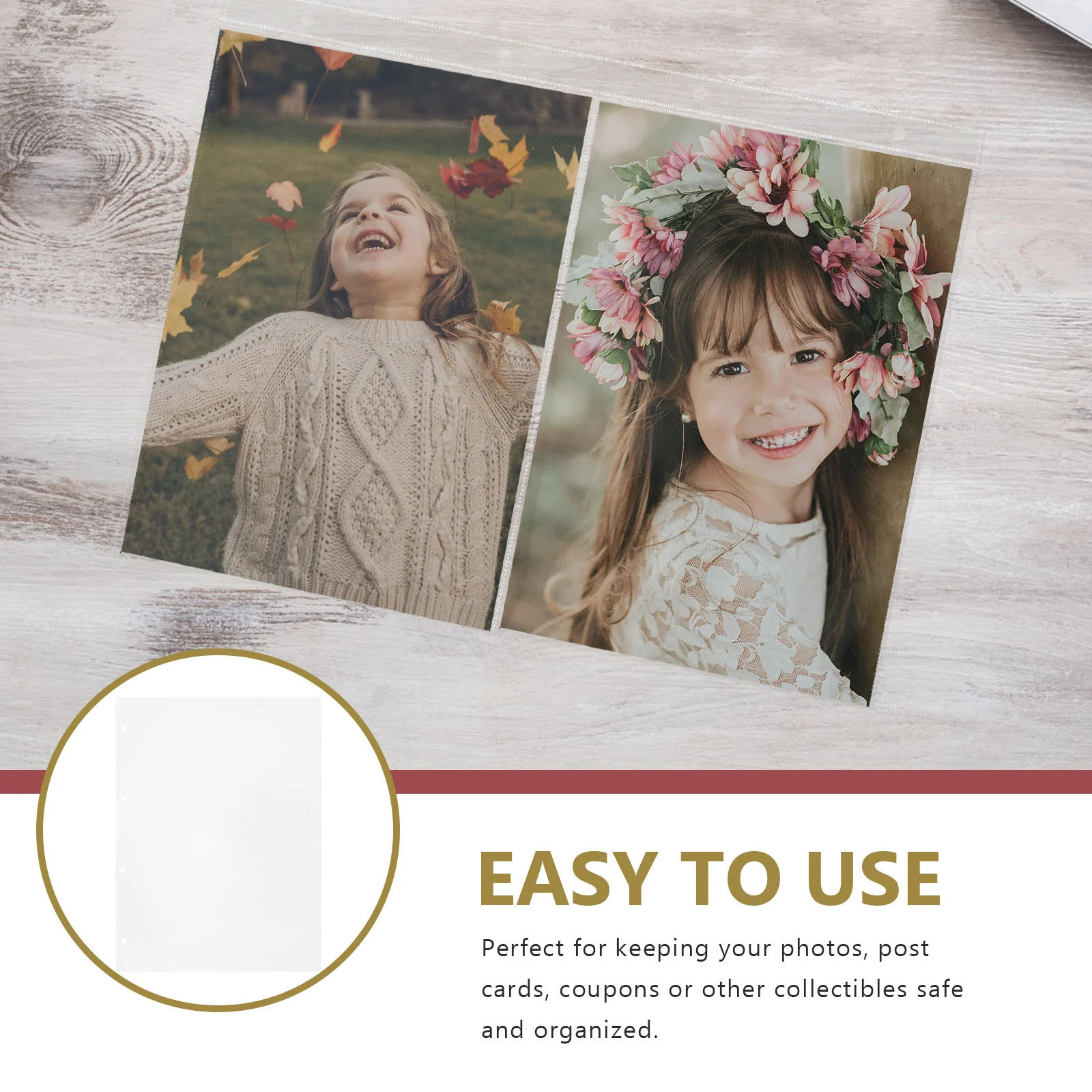 

20Pcs Photo Album Refill Pages Transparent Plastic Sheets for Storing Photos Postcards Collectibles Postcard Sleeves