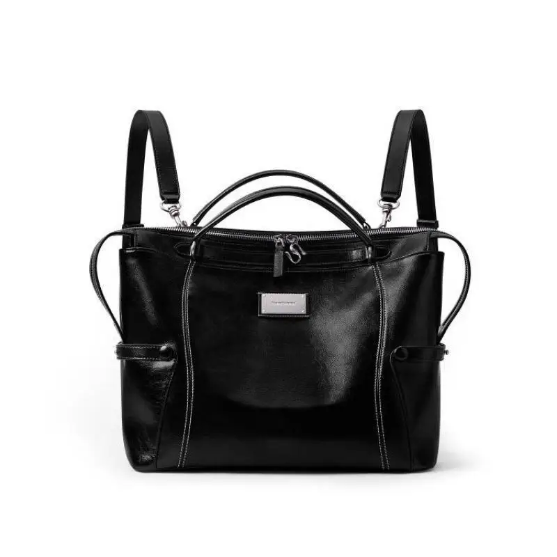 European / American Fashion High-quality Patent Leather Glossy Square Hand-held Briefcase Multifunctional Portable Shoulder Bags