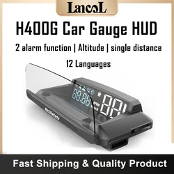 H400G Auto Gauge HUD GPS System Head Up Display Car Projector Speedometer With Alarm Function Car Electronic Accessories