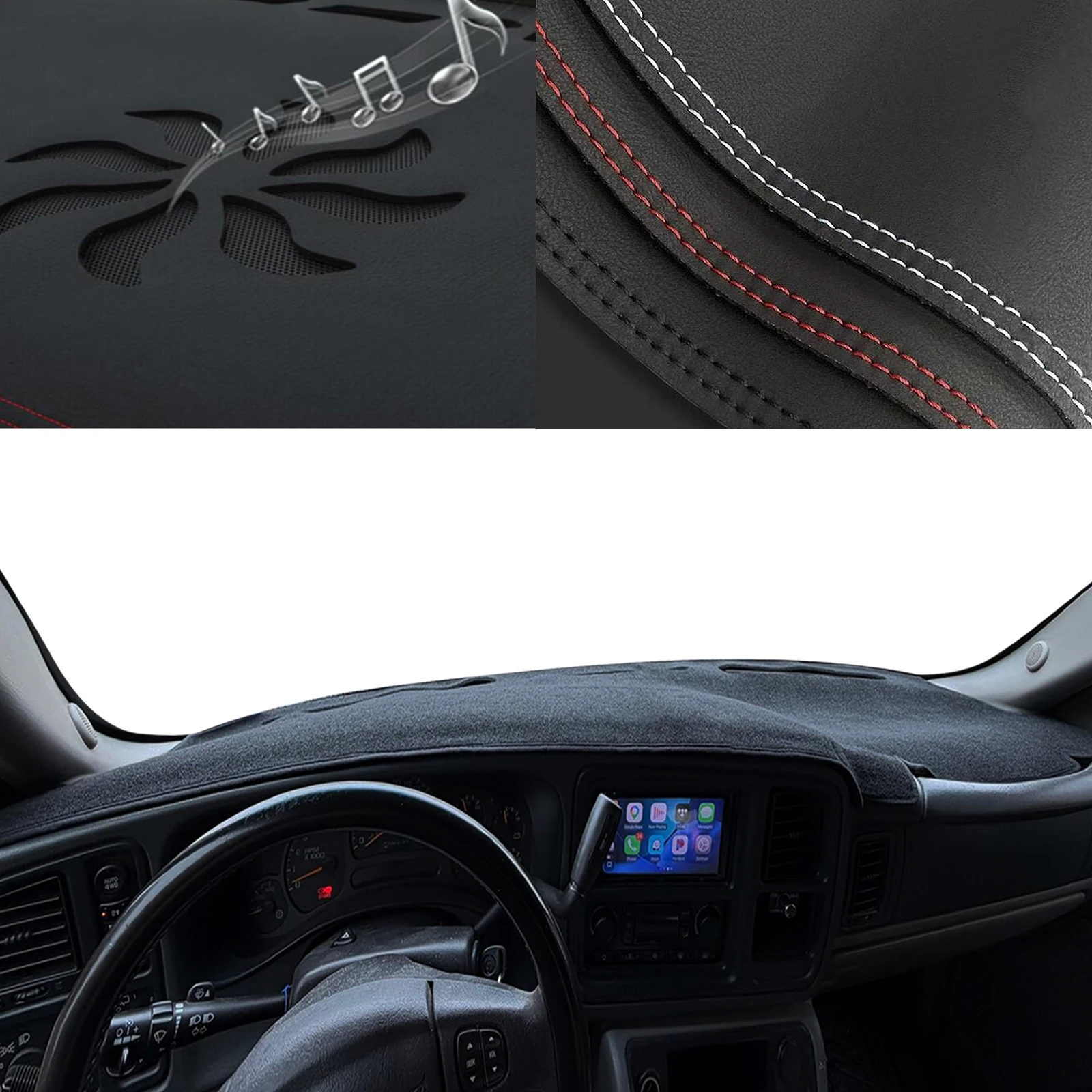 for Chevrolet Silverado1999-2006 fit Dashboard Cover Sun Shade Dash Mat Anti‑Glare Anti‑Reflection Carpet Dash Pad Dashmat