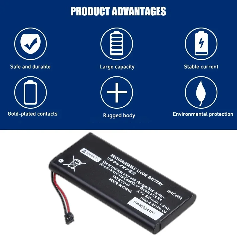PURFIELD HAC-006 525mA Battery pack For Nintendo Switch Ns Joy-Con Controller HAC-BPJPA-C0 HAC-015/016 HAC-A-JCL-C0 HAC-A-JCR-C0