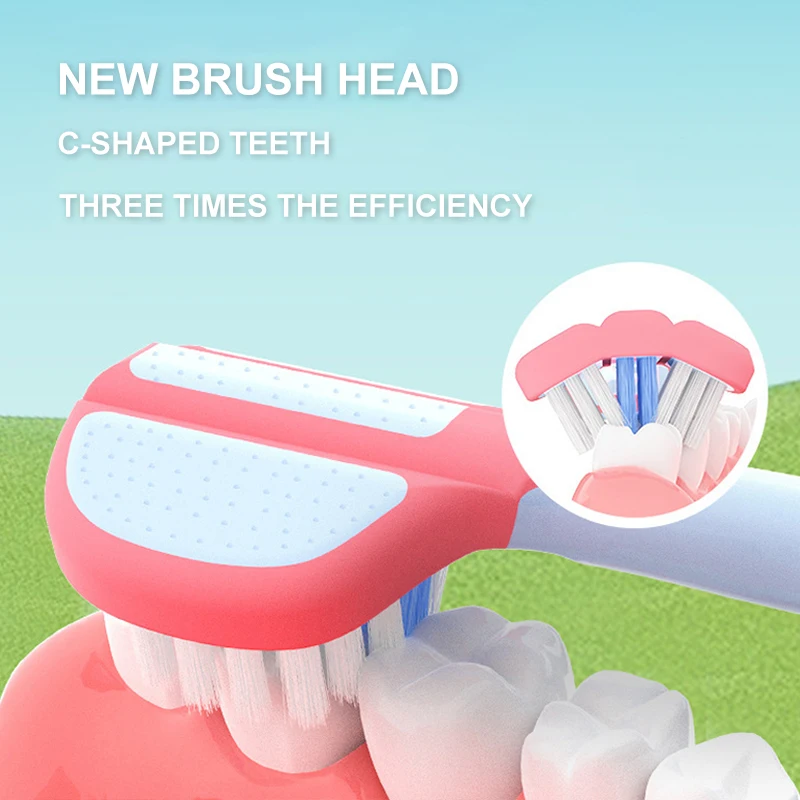2pcs Children\'s Toothbrush Three-sided Soft Bristle Teeth Whitening Brushes For 3-12 Years Old Kids Dental Oral Care
