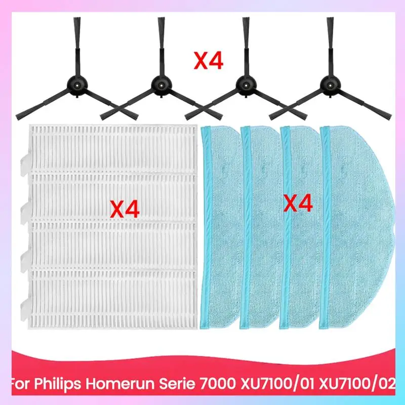 

ABRG-For Homerun Serie 7000 XU7100/01 XU7100/02 Vacuum Cleaner Parts Side Brush Hepa Filter Mop Cloth Cleaning Accessori