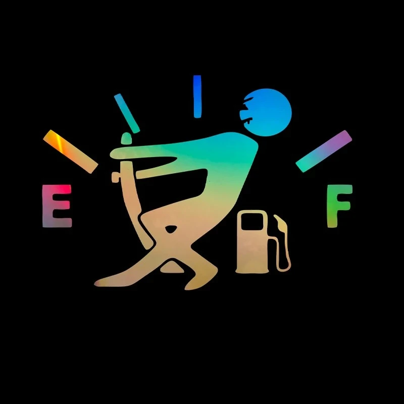 

1 fun car sticker Pull the fuel tank pointer to the full Hellafllush reflective vinyl car sticker