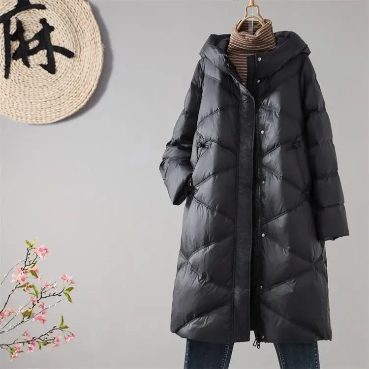 الخريف والشتاء النمط الصيني الجديد المرأة أسفل سترة مقنعين بطة بيضاء أسفل سترة المتضخم #3