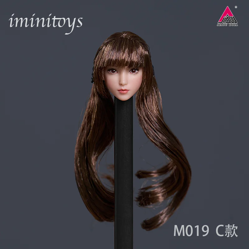 Iminitoys 1/12 Scale M019 Loli Girl Long Hair Head Sculpt Carving Model Fit 6-inch Female Solder Pale Action Figure Body