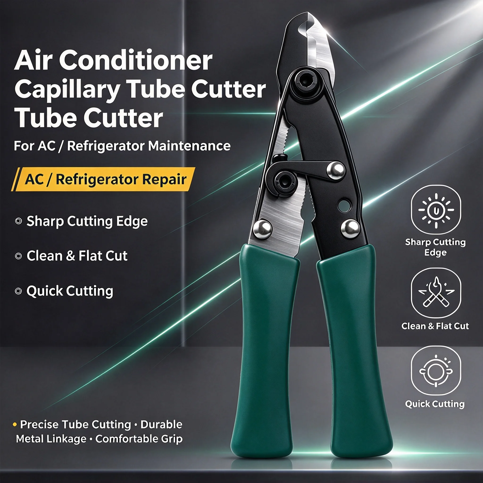 Capillary Forceps Capillary Scissors Snap Switch Manual Tools for Air Conditioning Refrigeration Maintenance Home Repair Supply