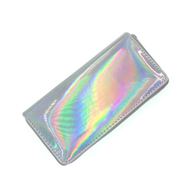 Fashion Colorful Laser Women Wallets Long Zipper Purses Ladies Money Phone Card Holder Holographic Female Clutch 2024