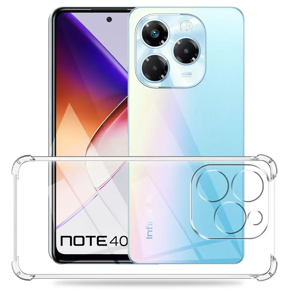 For Infinix Note 40X 5G Case Clear Shockproof Airbag Soft Silicone Phone Cover For Infinix Note 40X 5G Luxury Protective Conque