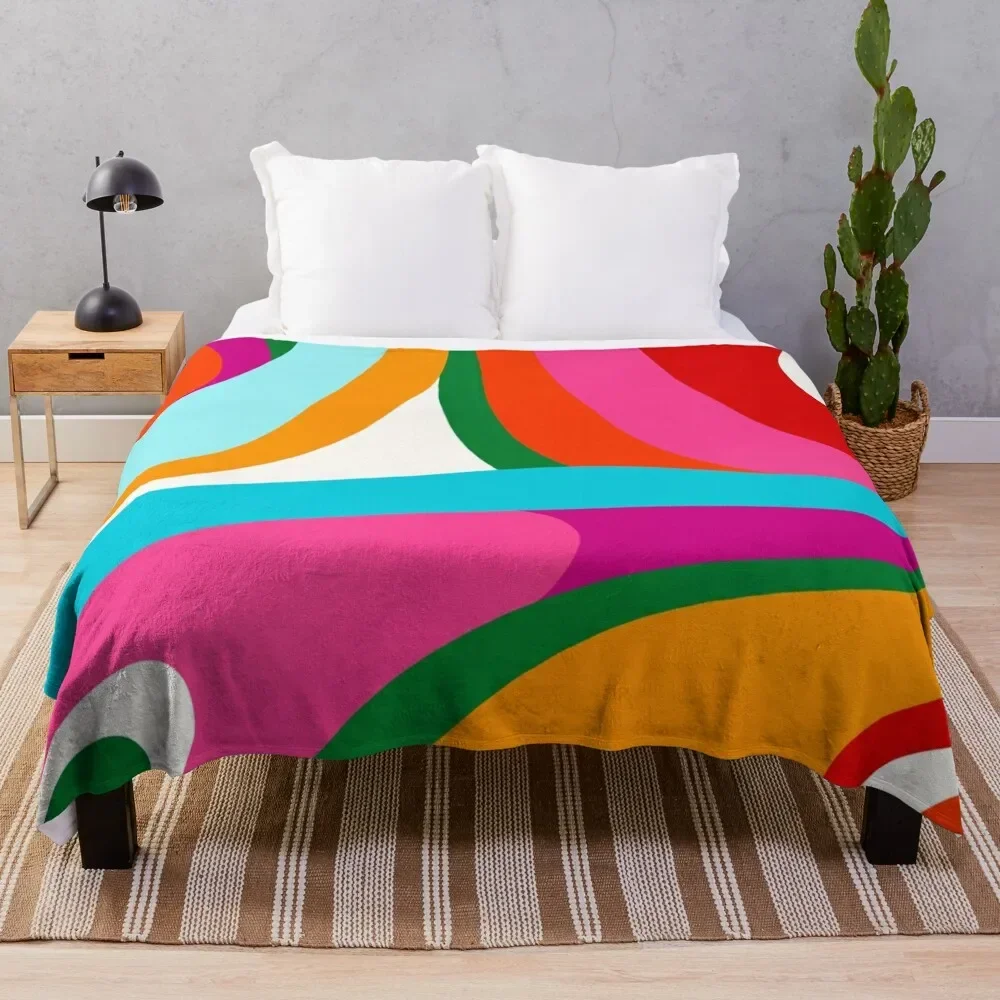 

Colorful Mid Century Abstract 2 Throw Blanket Blankets For Baby Warm Bed Fashionable halloween Blankets