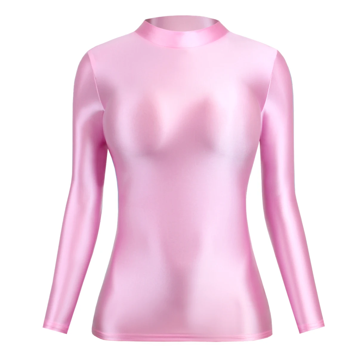 MJINM Lucido Shiny Soild Spandex Canottiera elastica Yoga Fitness Casual T-shirt professionali Abbigliamento sportivo Allenamento Bottoming Top