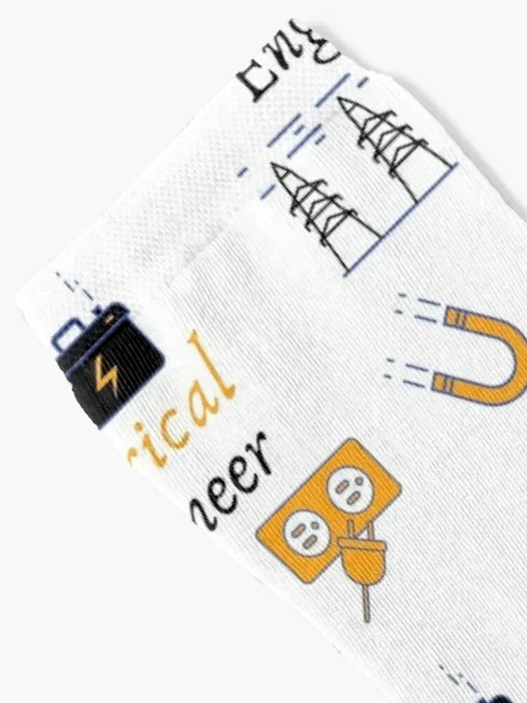 magnetism battery power socket transmission line power-Electrical Engineer Socks designer crazy New year's Socks Ladies Men's