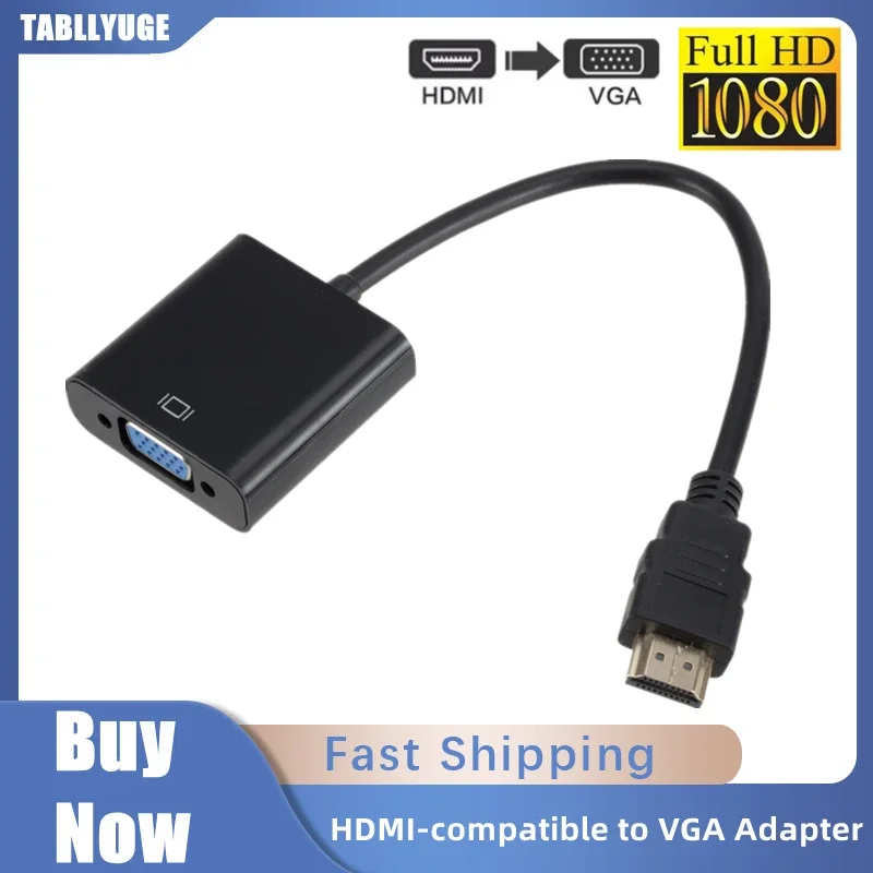 HD 1080P HDMI-compatible To VGA Cable Converter HDMI-compatible Male To VGA Female Adapter Digital Analog for Tablet laptop PC