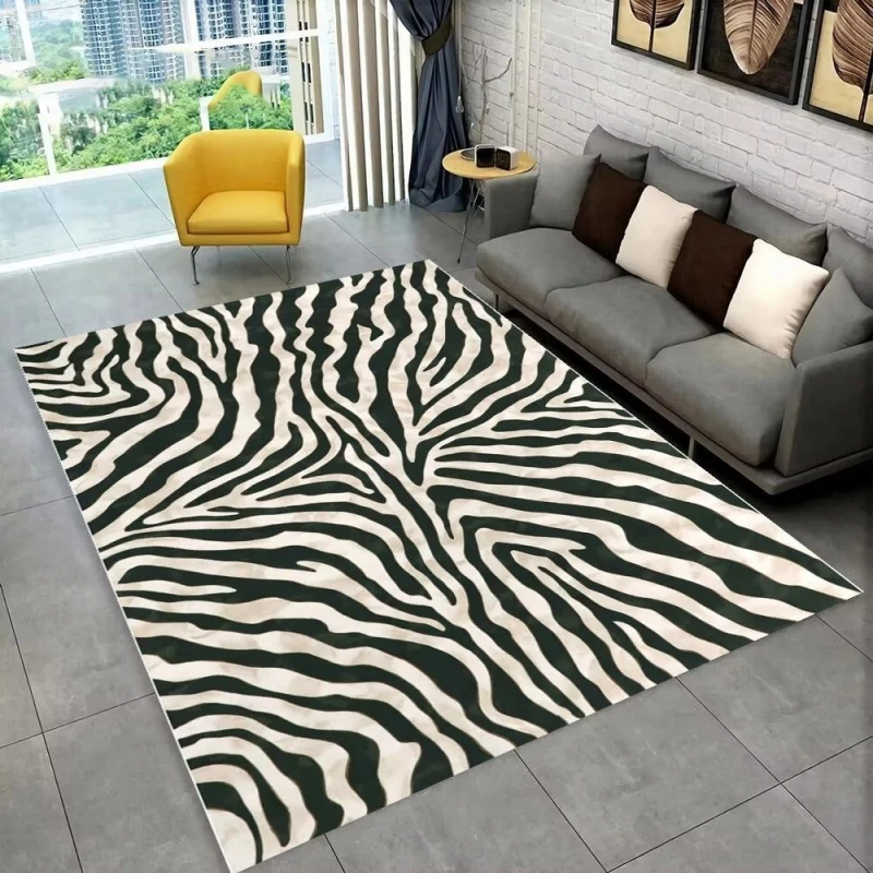

3D Colorful Zebra Pattern Area Rug,Carpet Rug for Living Room Bedroom Sofa Office Doormat Decoration, Kids Non-slip Floor Mat
