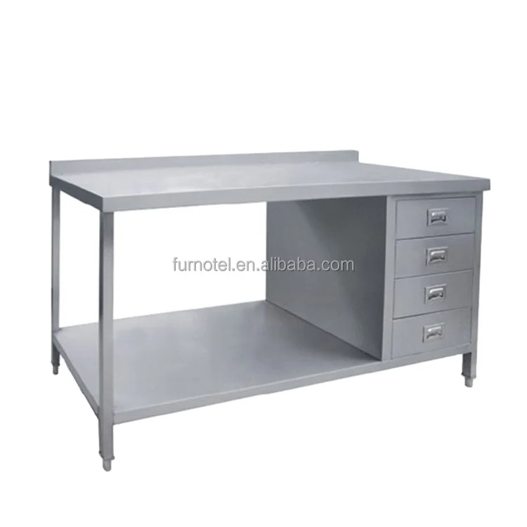 

S024 Шкаф для рабочего стола из нержавеющей стали с полкой и брызгами спины