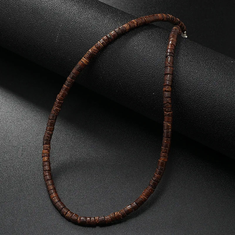 Naszyjnik dla mężczyzn New Vintage Coconut Shell Coconut Turquoise Naszyjnik, męski naszyjnik Surf Resort Collarbone — zdjęcie 7