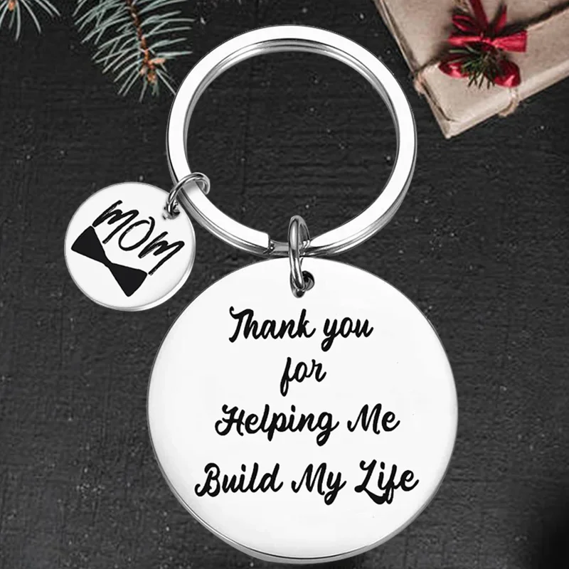 

Cute Mom Keychain pendant Mother's Day Gifts key chain Thank You for Helping Me Build My Life