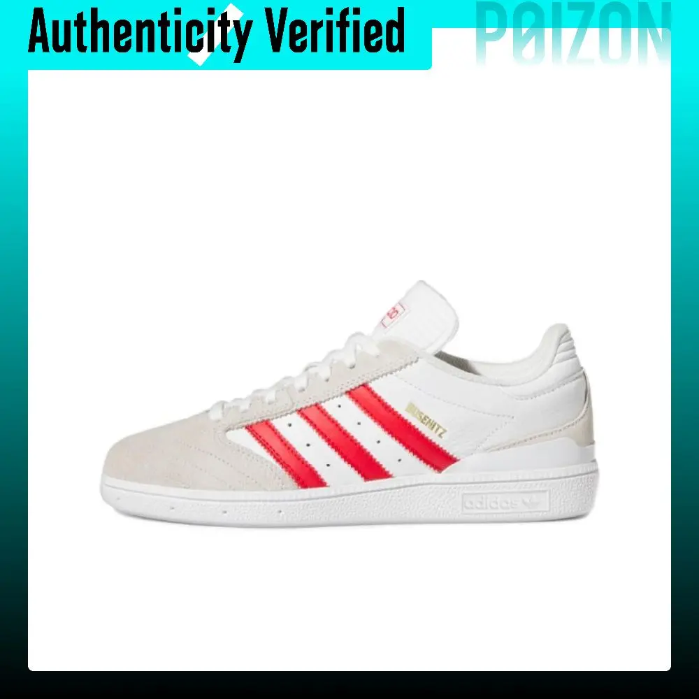Adidas Originals Busenitz Skateboard Shoes Unisex Low Top White Gray Red HQ2030