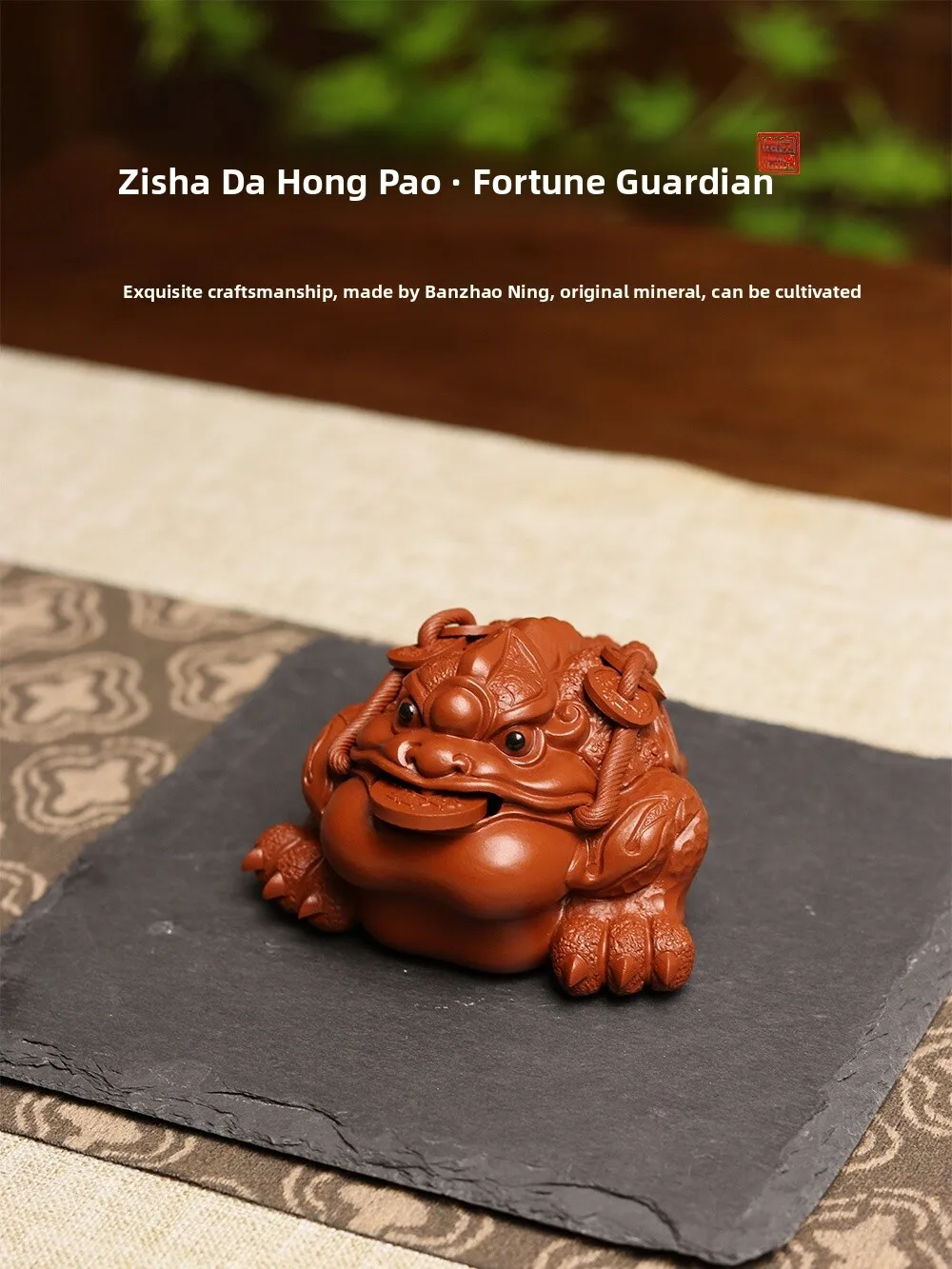 

Premium Purple Clay General Turtle Tea Pet Tee-legged Table Decoration Wealth Attracting Creative Handmade Retro Sle